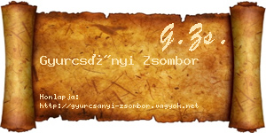 Gyurcsányi Zsombor névjegykártya